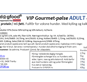 V.I.P. Gourmet-pølse ADULT 800 gram